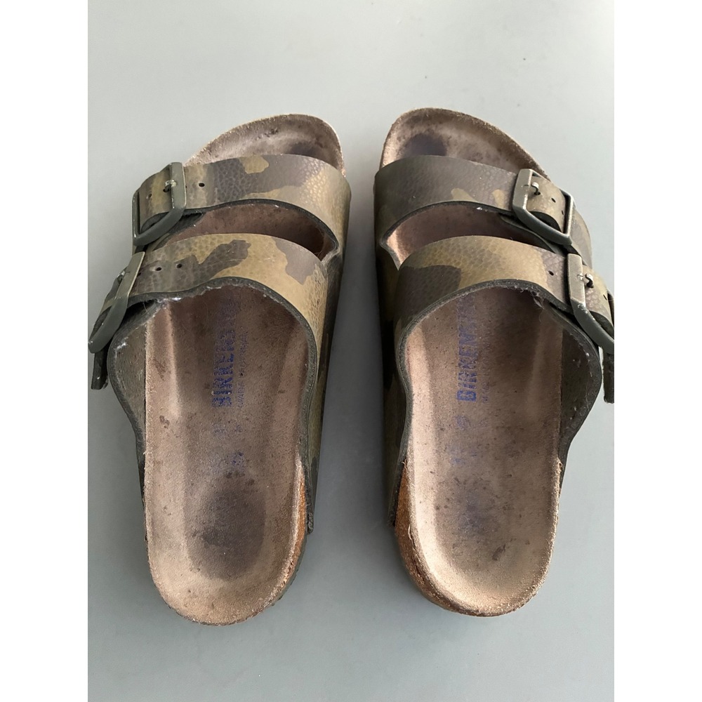 Birkenstock Arizona Camo Green Birko-Flor Slide Sandals Womens 37 (US 6) - Picture 5 of 6